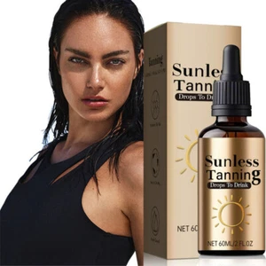 Sunless Tanning Drops To Drink, Drinkable Sunless Tanning Drops, Oral Drink 60ml - Picture 1 of 12