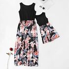Floral mother daughter vest dresses mommy and me clothes family matching