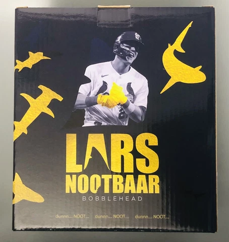 Lars Nootbaar Shark Week Bobblehead SGA Cardinals New in box Cover