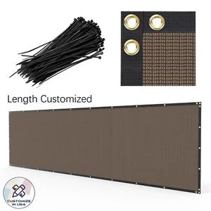 11ft Privacy Fence Screen Windscreen Garden Heavy Duty Mesh Shade Cover Brown - Picture 1 of 8
