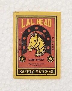 Colecciones de etiquetas a prueba de humedad coincidencias de seguridad Lal Head originales vintage - Imagen 1 de 4