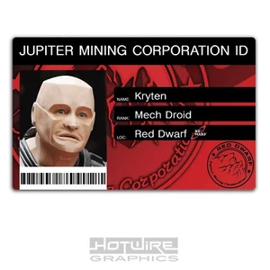 Plastic ID Card (TV Series Prop) - Kryten Driod RED DWARF Jupiter Mining Corp - Picture 1 of 2