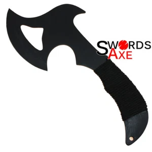 Ninja Throwing Hunting Tactical Axe Hatchet Flat Black Cord Wrapped Handle Grip - Picture 1 of 1