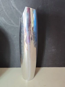 Vaso colonnare a spirale in lega di metallo Nambe 1998 - 9 5/8" - top asimmetrico #6191 vintage - Foto 1 di 7