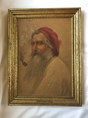 Estampa antiga original a bordo "The Contented Man" Eduardo Forlenza italiano - Imagem 1 de 4