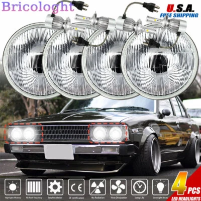 Faros LED redondos cromados de 5,75" 5-3/4" para camioneta Toyota Corolla Corona 4 un. Foto 1 de 4