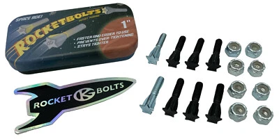 Herrajes para monopatín Grind King Rocketbolts autobloqueantes 1" con pegatina y lata Foto 1 de 4