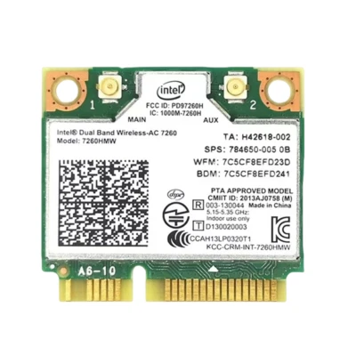 HP EliteBook 840 ZBOOK 14 15 17 Intel 7260 AC 876M 710661-001 Wireless Wlan card - Image 1 of 2