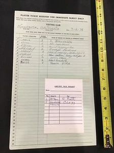 1975 California Angels Minnesota Twins 7-2 Player Ticket Umpire Pass Request She - Picture 1 of 6