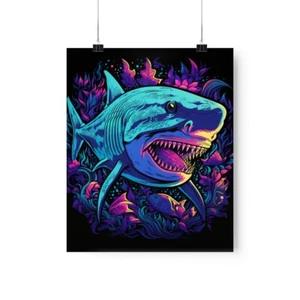 Terror of the Deep Trippy Blacklight Premium Matte Vertical Poster - Picture 1 of 17