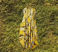 Womens Summer Travel Dresses, Yellow Green Yellow Boho Beach Dress S/M