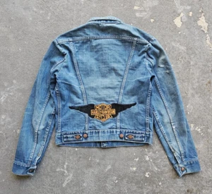 True Vintage 60s/70s Harley Davidson Patch Maverick Blue Bell Denim Trucker 38 - Picture 1 of 14