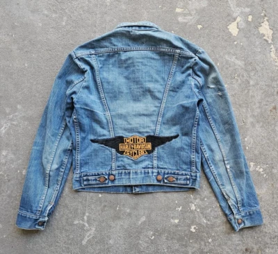 Настоящая винтажная нашивка 60-х/70-х Harley Davidson Maverick Blue Bell джинсовая ткань водитель грузовика 38 - Изображение 1 из 4