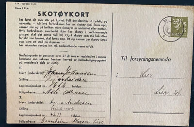 1943 Meren Noruega Papelería Postal Paquete Recibo Tarjeta Cubierta To Lier Foto 1 de 2