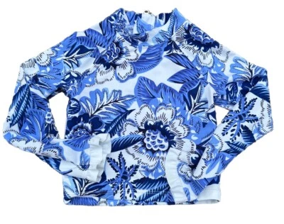 Janie and Jack Niñas Rash Guard 3 Camisa de Natación Manga Larga Floral Volantes Cremallera Foto 1 de 4