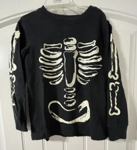 Carter's Boys Skeleton Shirt Glow in the Dark Halloween Shirt Size 5 Long - Picture 1 of 5