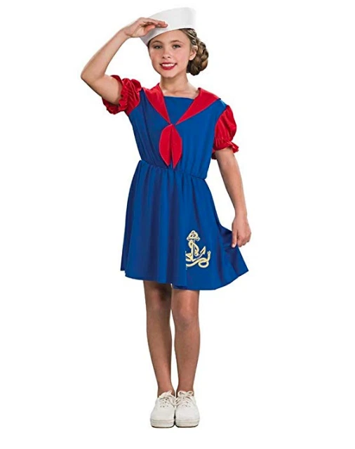 RUBIE'S SAILOR GIRL NAUTICAL CHILD HALLOWEEN COSTUME GIRLS SIZE LARGE 881151 - Image 1 of 1