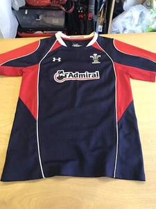 Wales 2010 2011 Rugby Union Blue Away Alternate Shirt Under Armour Size YLG - Picture 1 of 4