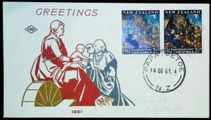 1961 FDC New Zealand. Christmas. SMC cover. Lightly pencil address CDS "PAPATOE" - Picture 1 of 1