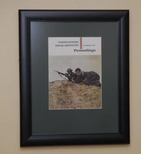 Sellos de la Marina de los Estados Unidos de la era de Vietnam 1969 bellamente enmarcados con impresión de combate - Imagen 1 de 1