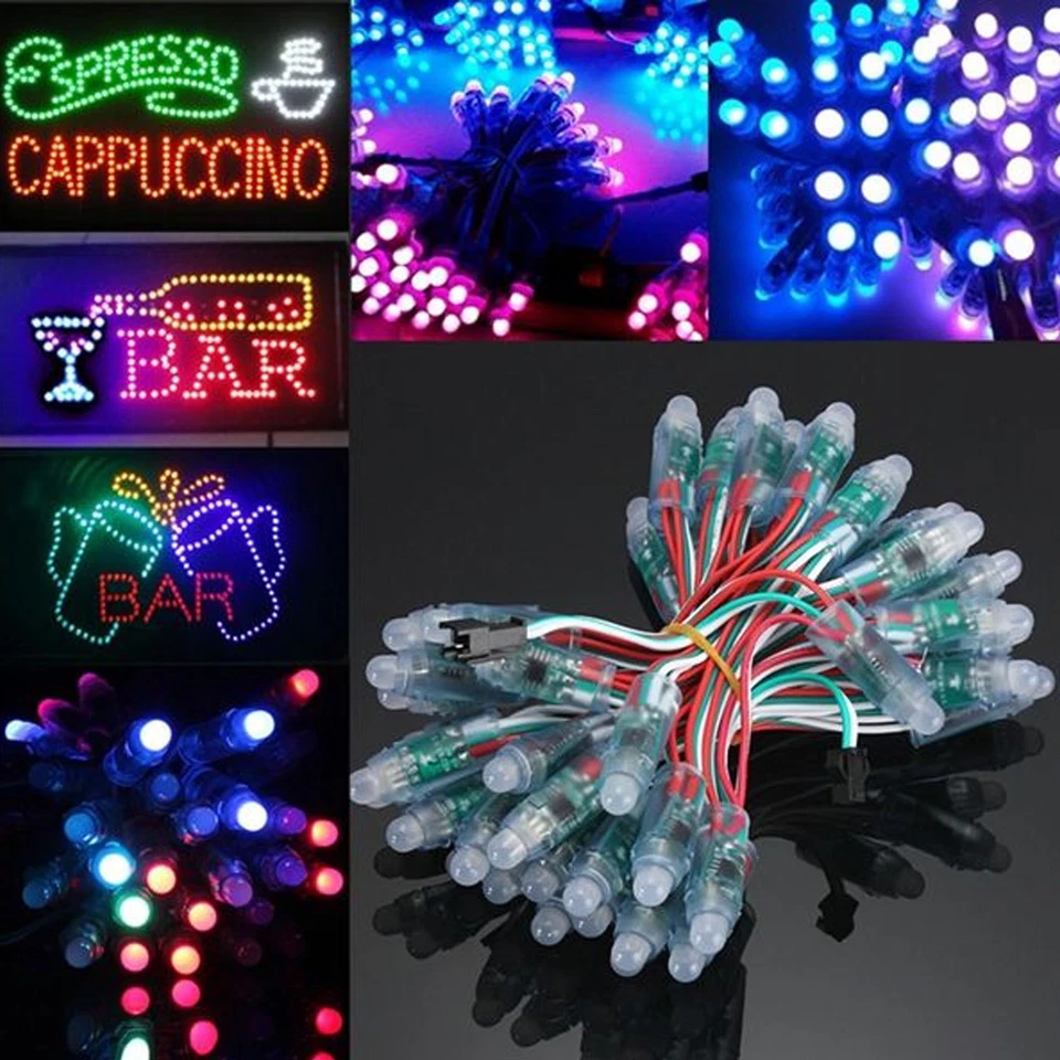 50PCS DC5V WS2811 Pixel Light RGB 0.3W IP65 12mm Christmas/xmas Decoration light - Image 1 of 4