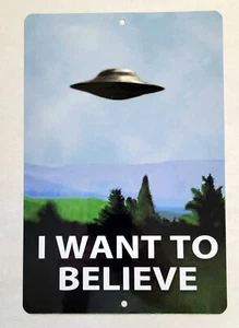 "Expediente X I Want To Believe Póster OVNI Impresión de Metal Elige una Talla 8""x12"" o 12""x16" - Imagen 1 de 4