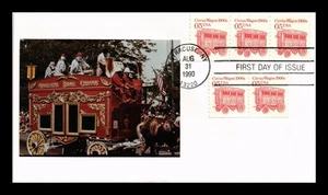 DR JIM STAMPS US COVER CIRCUS WAGON TRANSPORTATION SERIES FDC PASTED ON PHOTO - Picture 1 of 2