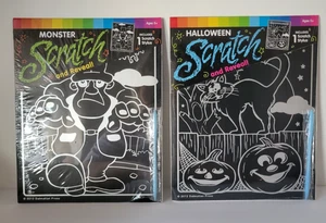2 NEW Halloween Scratch & Reveal Monster Pumpkin Cat Spooky 2012 Dalmation Press - Picture 1 of 3
