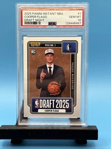 Panini Instant NBA Draft Night #1 Cooper Flagg Rookie RC 2025 PSA 10 - Imagen 1 de 2