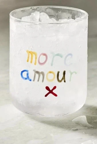 2 ANTHROPOLOGIE Love Notes Jugo Borosilicato Vidrio Más Amor NUEVO Foto 1 de 1