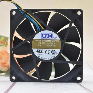 AVC DS08015B12UP002 DC12V 0,60A 8015 8cm 4-Draht Temperaturregelung Lüfter - Bild 1 von 6