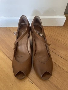 Wittner Tan/camel Leather Wedge Shoe Size 40 - Picture 1 of 5