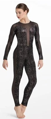 Fato de gato Weissman dança acro adulto viúva negra   - Imagem 1 de 2