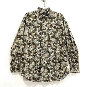 Camicia Roundtree & Yorke stampa foglia geometrica manica lunga abbottonata - Large - Foto 1 di 9
