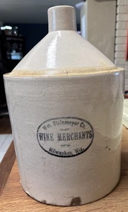 Mondiali STEINMEYER CO. WINE MERCHANTS Milwaukee Wisconsin brocca crock "2" galloni così com'è - Foto 1 di 13