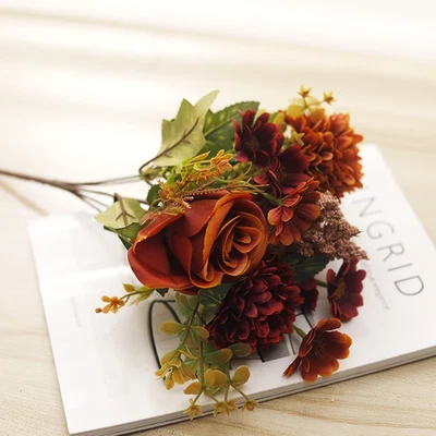 Artificial Hybrid Flower Silk Rose Hydrangea Daisy Wedding Party Home Garden  - Image 1 of 4