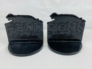 Penn State Nittany Löwen Maskottchen schwarz Schmiedeguss Buchstützen Türstopper Paar - Bild 1 von 8