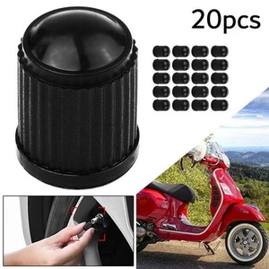 20x Car Tyre Valve Black Bike Tyre Plastic Cap Dome Shape Dust Valves Set - Picture 1 of 12