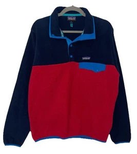 Chaqueta Patagonia Synchilla Para Hombre Pequeña Snap-T Polar Pullover Azul Rojo Senderismo - Imagen 1 de 9