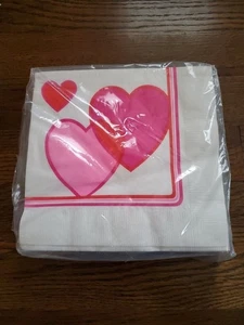Servilletas de almuerzo Grants vintage años 80 20 unidades corazones rosas - Imagen 1 de 5