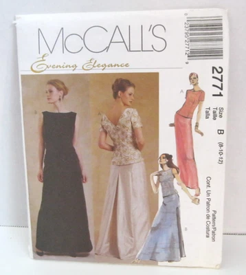 McCall's Evening Elegance 2771 Tops & Skirts Misses' 8-12 Pattern Uncut - Image 1 of 2
