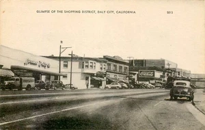 STREET SCENE, DALY CITY, SAN MATEO COUNTY, CALIFORNIA, VINTAGE POSTKARTE (EU389) - Bild 1 von 2