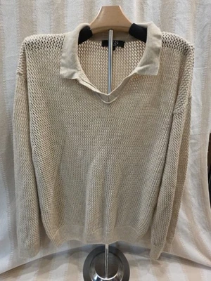 Beige Boohoo Man, Womens Medium Knit Long Slv Sweater - Image 1 of 4