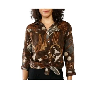 Lauren Ralph Lauren Long Sleeve Womens Button Down Shirt Large Size - Picture 1 of 12