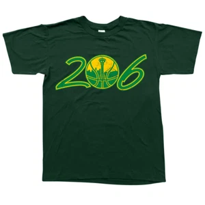 NWT Seattle Supersonics Sonics "206" Washington NBA Basketball Rare Shirt S-3XL - Picture 1 of 2