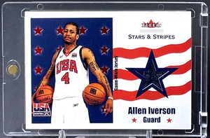 ( /100 ) Allen Iverson 2003-04 Fleer Avant Stars & Stripes USA Game Worn Jersey - Picture 1 of 2