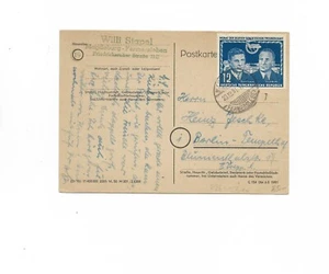 DDR / Mi.-Nr. 296 als EF auf Karte m. Alt-Gitter-Stempel MAGDEBURG -  FERNERSLEB - Bild 1 von 2