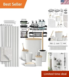 Bathroom Accessories Set with Shower Caddy and Bath Rugs 27PC Bathroom Access... - Picture 1 of 10