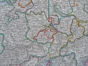 Switzerland Zurich Geneva Basel Lucerne Bern c. 1849 detailed Meyer map - Picture 1 of 4