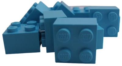 Lego 10 Stück Stein 2x2 in mittel azurblau (medium azure) Steine (3003) Neu - Bild 1 von 2